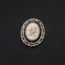 Hand Painted Porcelain Sterling Silver Brooch Image 9