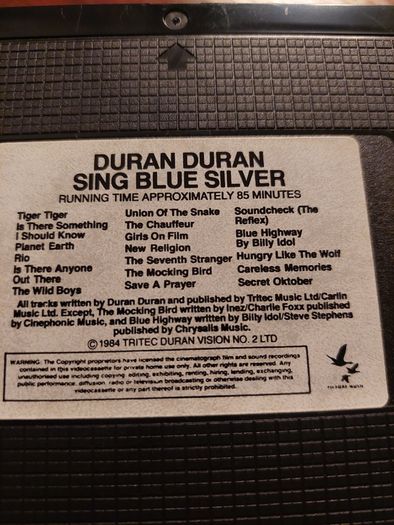 Duran Duran - RARE VHS  Sing Blue Silver - 1984 American tour  -  VHS