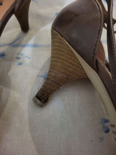 brown strap shoes