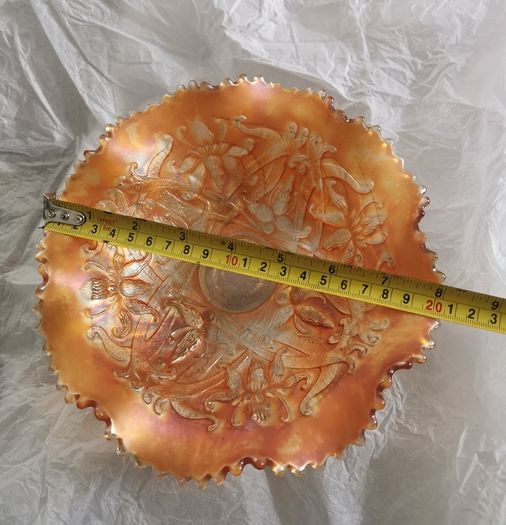 Vintage Carnival Glass Marigold Lustre 3 Footed Bowl