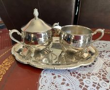 Milk jug & Sugar bowl on tray