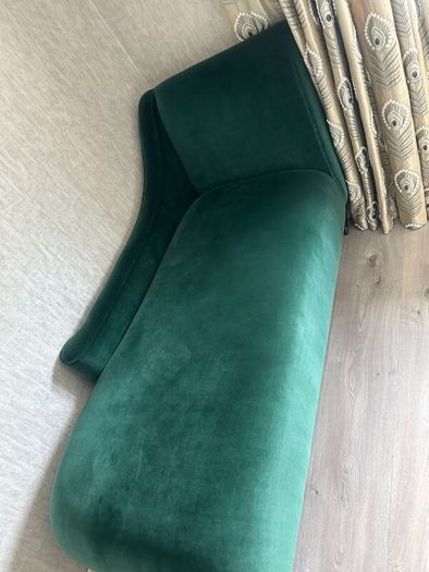 Custom Emerald Green Velvet Chaise  1650