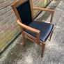 Cherry Wood and leather chairs x 6 Image 3