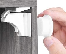 Child Safety Magnetic Locks for Kitchen Cupboards & Drawers 20 Locks + 3 Keys, No Screws or Drilling, Video Guide, Fits Most Cabinet & Drawer Doors