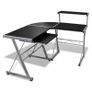 Computer Desk with Pull-out Keyboard Tray L-shaped Black Image 2