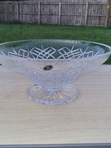 Bohemian crystal pedestal bowl