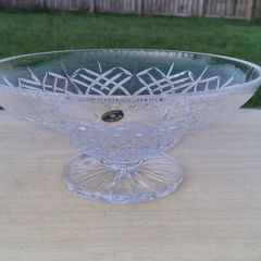 Bohemian crystal pedestal bowl