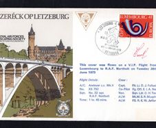 1973 Luxembourg Illustrated Flight Cover on VIP flight from Luxembourg to RAF Northholt on Tuesday 26th June 1973