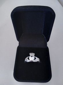 Large Modern Sterling Silver Claddagh Ring