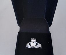 Large Modern Sterling Silver Claddagh Ring
