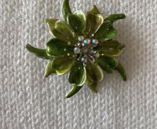 Brooch - Enamel and Crystal