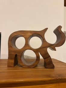 Elephant Solid Wood Wine Holder