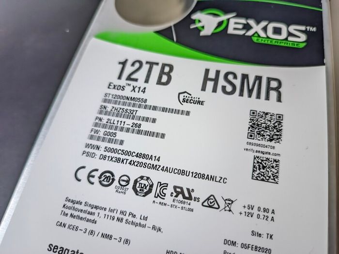 Broken 12 TB Seagate Exos X14 Hard Drive HDD