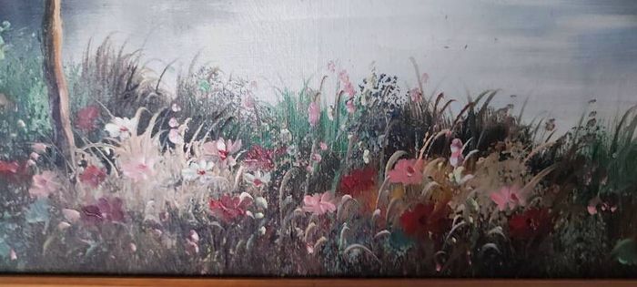 A very old hand-painted painting on canvas