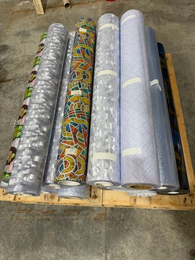 Rolls of Frosted and Patterned Window Films - over 1000 Meters
