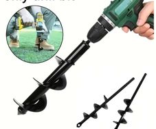 Garden Auger Spiral Drill Bit With 3/8" Hex Drive Drill Planting Hole Digger Tool Loose Soil Drill Bit Accessories
