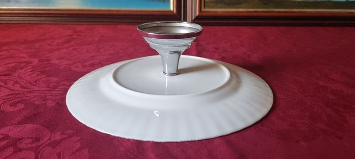 Royal Albert Moonlight Rose Bone China Gold Gilt Footed Cake Stand Made In England