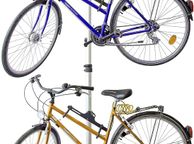 main image for ad Telescopic Bike Stand for 2 Bicycles, Adjustable from 160 to 340 cm, Aluminium &amp; Plastic, Extends Between Floor &amp; Ceiling, Silver