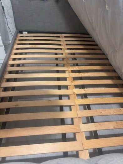 Grey Double Upholstered Chesterfield Bed Frame (FRAME ONLY)