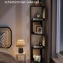 5 Tier Corner Shelf Bookcase with Rattan Side Panels Standing Shelf Metal Frame for Living Room Bedroom Study Kitchen 12.5 x 12.5 x 61.4 inch Image 3