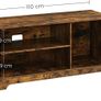 TV cabinet, TV table, TV shelf, for TVs up to 43 inches, rustic country house style, 2 open compartments, vintage brown Image 3