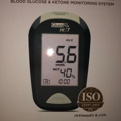 GlucoRx HCT Blood Glucose and Ketone Diabetic Monitoring Meter Monitor System