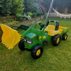 Rolly Junior John Deere with front loader and trailer