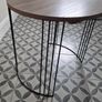 Matching layered wood effect metal legs side table set Image 4