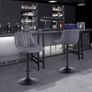 NEW SALE | Bar Stools Set of 2, Swivel Counter Height Barstools with Back, Adjustable PU Leather Bar Stool, Modern Kitchen Breakfast Bar Stools, Dark Grey Image 2