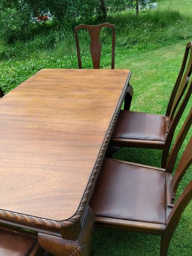 Mid century Solid Mahogany Dining Table and Chairs.