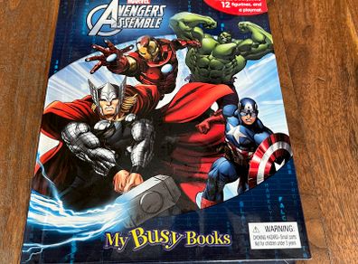 Marvel Avengers Assemble My Busy Books Storybook with 12 Figurines & Playmat