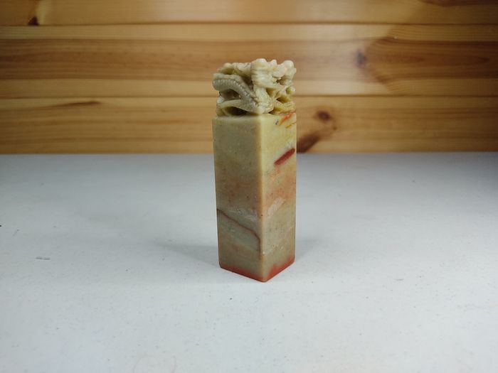 Chinese Natural Blood Stone Seal Rare Vintage Antique Collectable Bloodstone Seal (Carved)