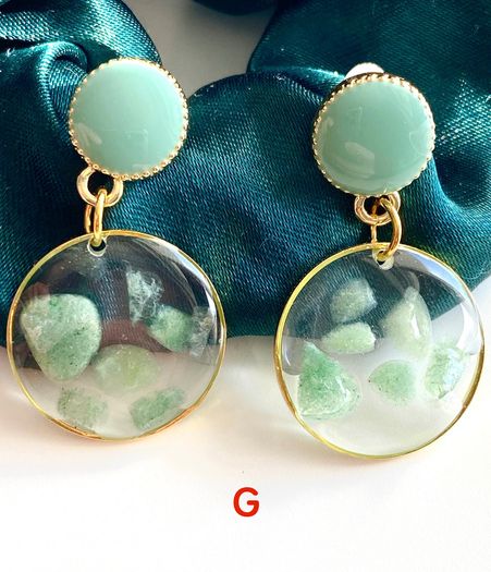 Resin Earrings, Crystal Earrings