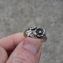 MJW 1980's Sterling Silver Floral Ring Image 5