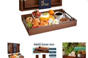 Brand new serving tray set. Bamboo. Brand new