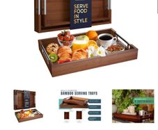 Brand new serving tray set. Bamboo. Brand new