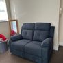 New Beige & Slate Grey Fabric Recliner Sofa Set Image 5