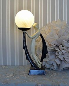 Antique style Light with Sphere Shade Dancer Art Deco Style
