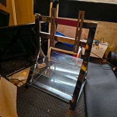 TV mount with glass shelves