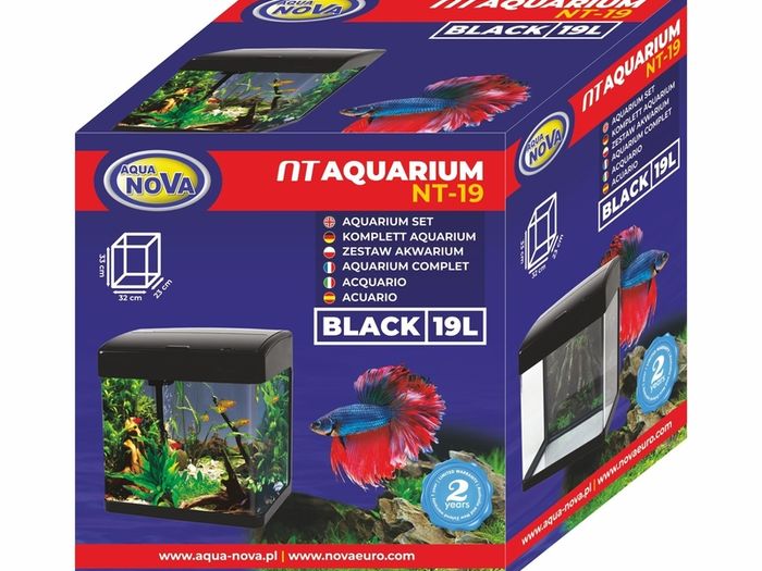 Aqua Nova Aquarium Set NT-19 Black 19L LED Light And Filter
