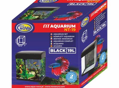 Aqua Nova Aquarium Set NT-19 Black 19L LED Light And Filter