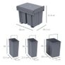 40L Pull Out Kitchen Recycle Waste Bin with Soft Close Dustbin Recycling Cabinet Trash Can Grey (1x20L+2x10L)) Image 3