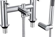 Bath Mixer Taps with Shower Attachment Bathroom Tub Filler Tap Dual Lever Mixers Mono Monobloc Two Holes Chrome Brass 2 in 1