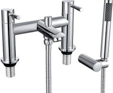Bath Mixer Taps with Shower Attachment Bathroom Tub Filler Tap Dual Lever Mixers Mono Monobloc Two Holes Chrome Brass 2 in 1