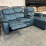 Zara Blue L Shape Chaser Recliner Sofa Image 2
