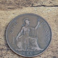 Great Britain UK 1946 One Penny George VI Coin - free standard postage