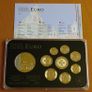 Malta 2008 euro coins set 24k Gold plated & Rhodium gilt Maltese medal limited edition Image 2