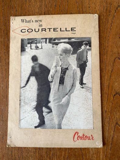 Vintage Fashion Shop Ad / Showcard for Courtelle Contour