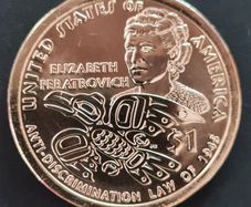 2020 D  Mint UNC 1 Dollar Elizabeth Peratrovich coin