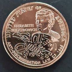2020 D  Mint UNC 1 Dollar Elizabeth Peratrovich coin